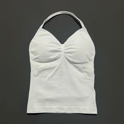 Impact Longline Strappy Sports Bra – Women Open Back Yoga Gym Top