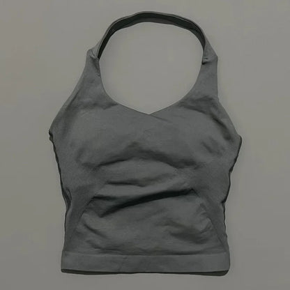 Impact Seamless Halter Tank Top Women Built-in Bra Yoga & Gym Top