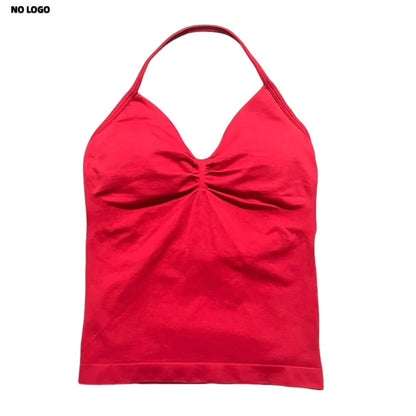 Women Longline Strappy Fitness Tank Top – Open Back Yoga Gym Bra