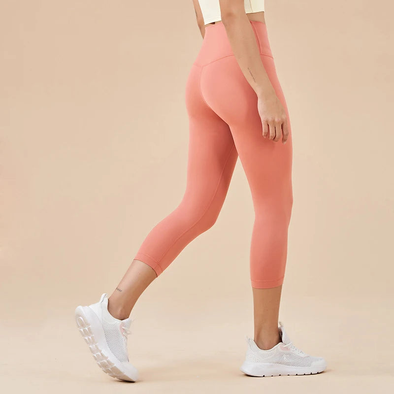 Women High Waist Push-Up Leggings Peach Hip Gym & Yoga Pants