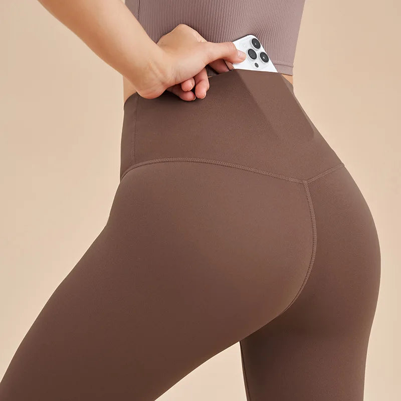 Women High Waist Push-Up Leggings Peach Hip Gym & Yoga Pants