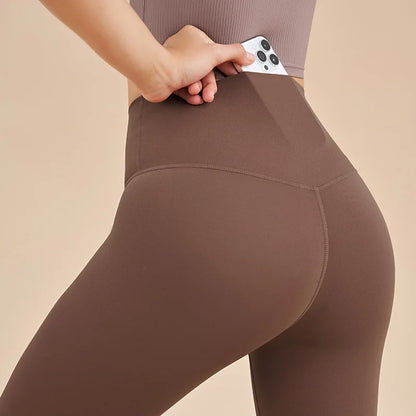 Women High Waist Push-Up Leggings Peach Hip Gym & Yoga Pants