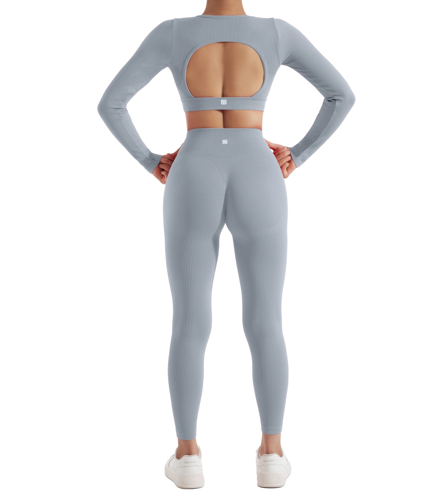 Women’s 2PCS Long Sleeve Yoga Set – Quick-Dry Gym Workout Tracksuit