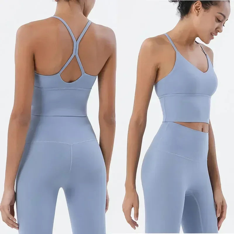 Women Seamless 2-Piece Gym Set Sports Bra & High Waist Leggings