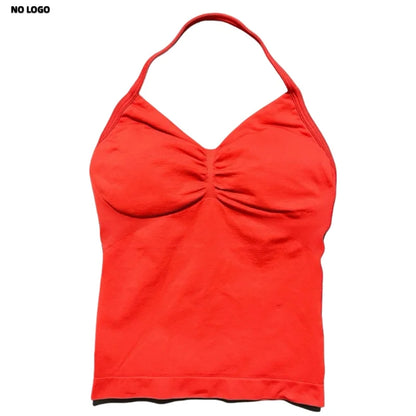 Women Longline Strappy Fitness Tank Top – Open Back Yoga Gym Bra