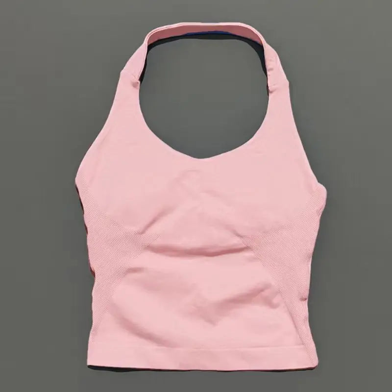 Impact Seamless Halter Tank Top Women Built-in Bra Yoga & Gym Top