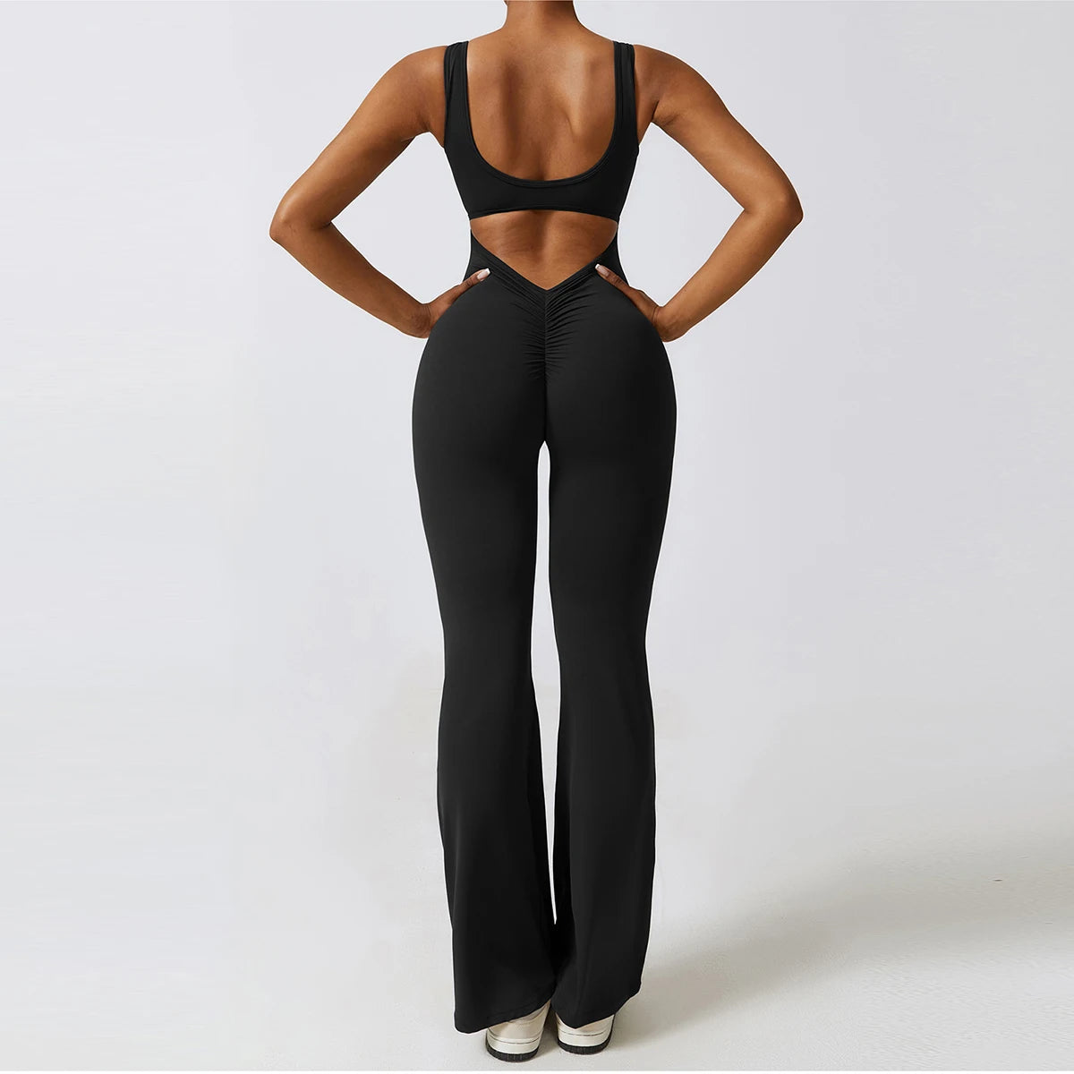 Women V-Back Gym Jumpsuit Stretch Fitness Yoga Romper