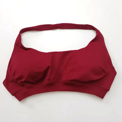 Impact Seamless Halter Sports Bra – Women High Support Open Back Gym Top