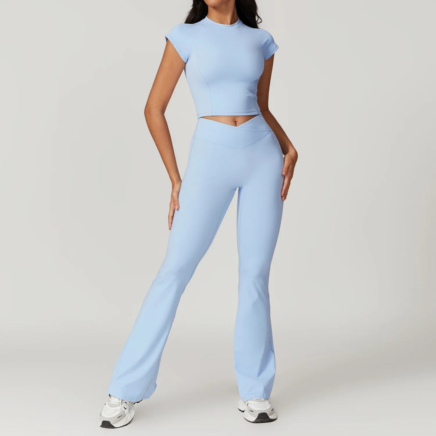 Women 2-Piece Yoga Set Crop Top & High Waist Gym Leggings