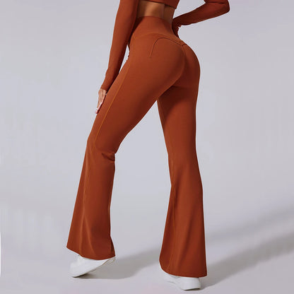 Women High Waist Flared Leggings Tummy Control Yoga & Gym Pants