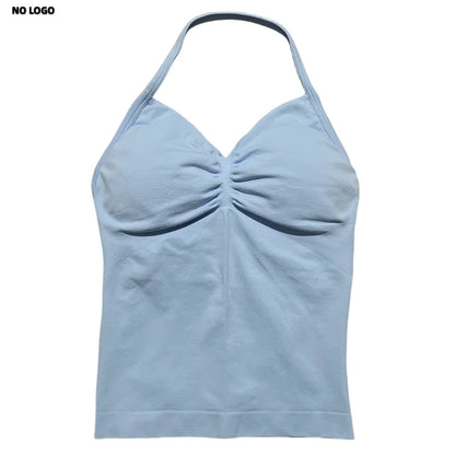 Women Longline Strappy Fitness Tank Top – Open Back Yoga Gym Bra