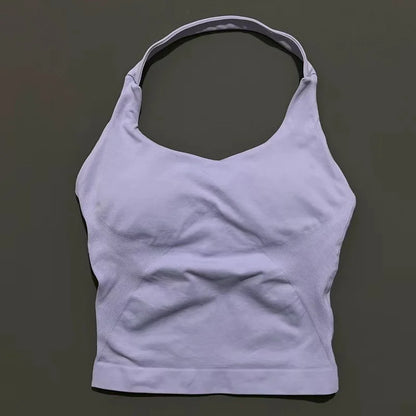 Impact Seamless Halter Tank Top Women Built-in Bra Yoga & Gym Top