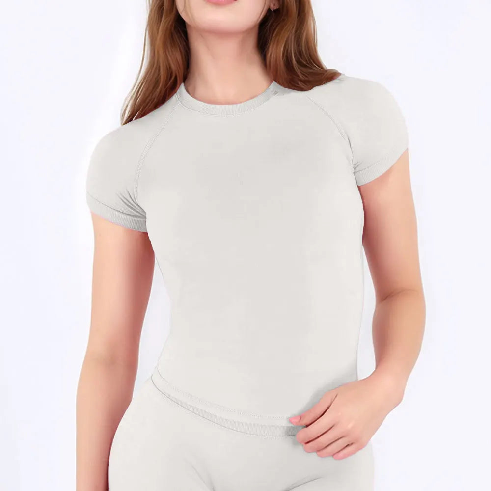 Women Seamless Impact Sports T-Shirt Slim Fit Gym & Yoga Top
