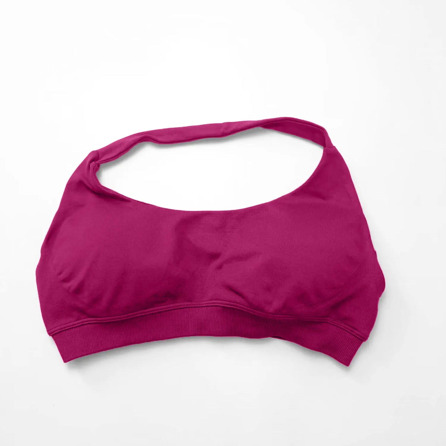 Impact Seamless Halter Sports Bra – Women High Support Open Back Gym Top