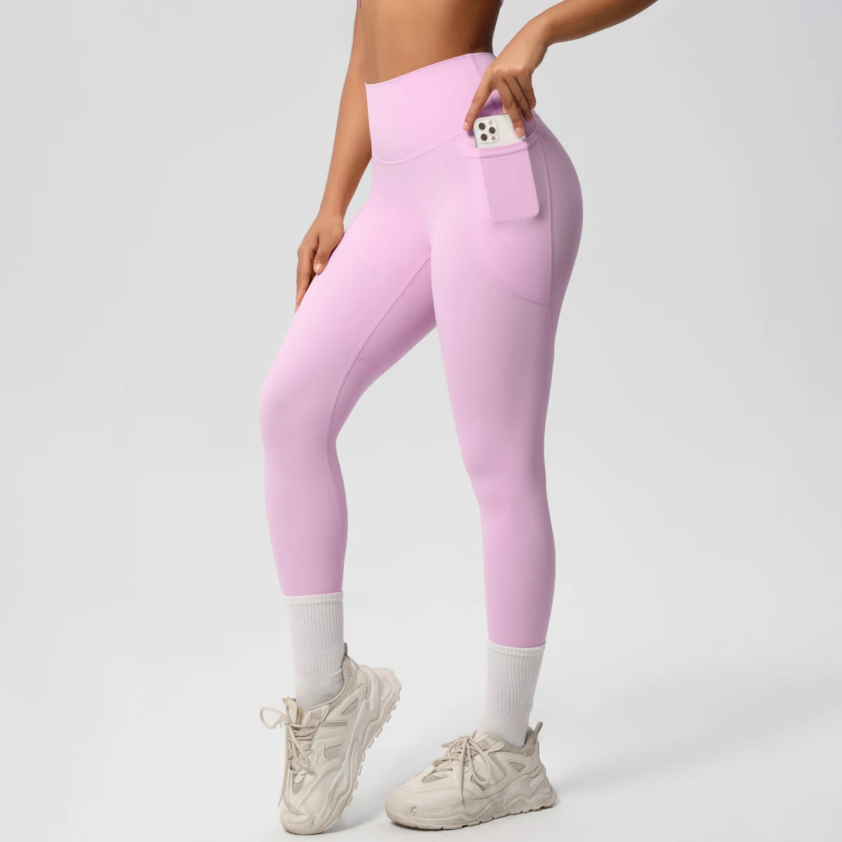 Women High Waist Push-Up Leggings Stretch Yoga Pants with Pockets