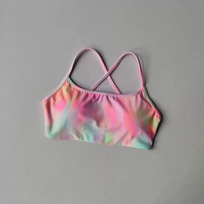 Women Cross Back Shockproof Sports Bra Sexy Gathered Gym & Yoga Top