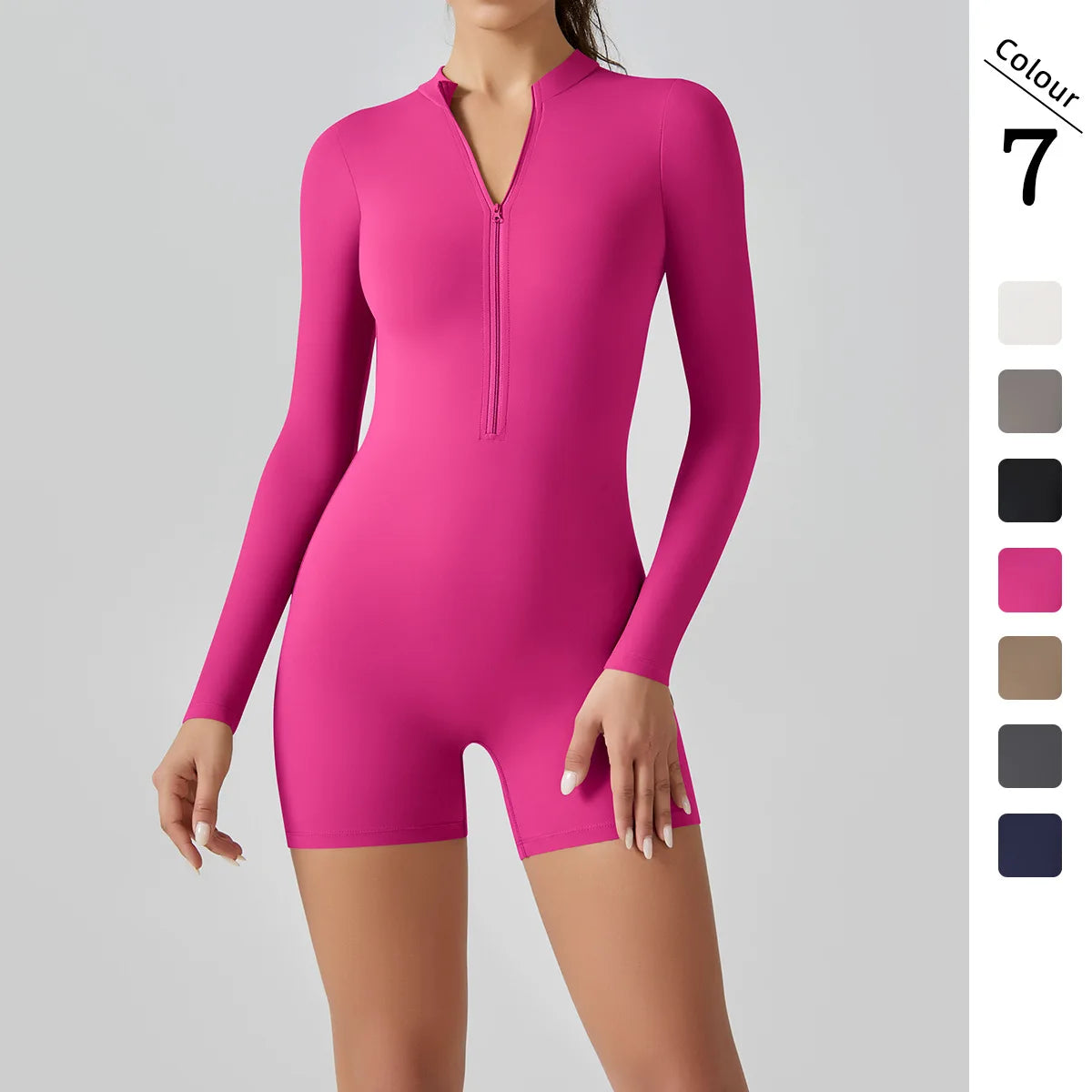 Sleek Zip-Front Body Sculpting Romper