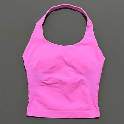 Impact Seamless Halter Tank Top Women Built-in Bra Yoga & Gym Top