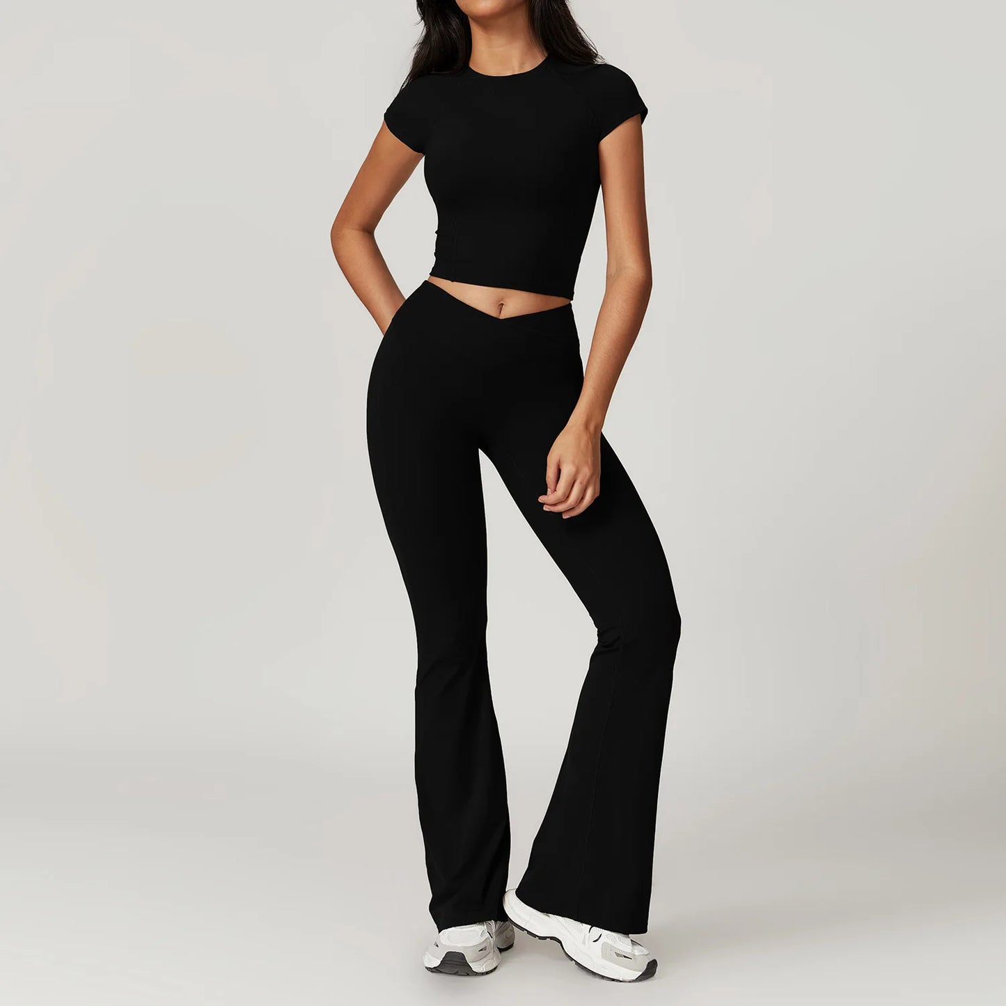 Women 2-Piece Yoga Set Crop Top & High Waist Gym Leggings
